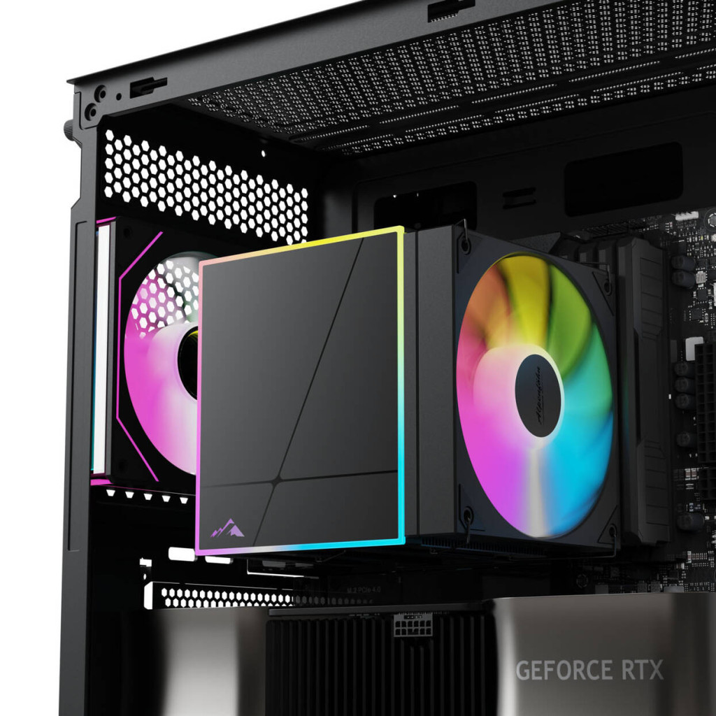 Alpenfohn Matterhorn 2 Aurora Max CPU Cooler, 250 W TDP, Dual-Tower, 2x 120 mm PWM, ARGB – Black : image 9