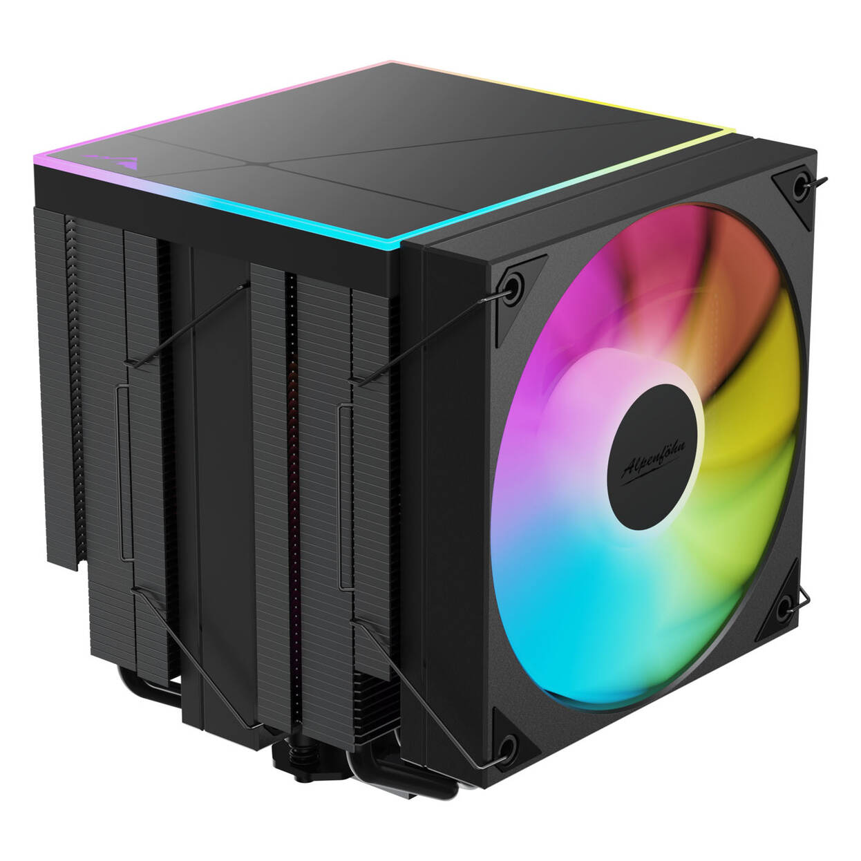 Alpenfohn Matterhorn 2 Aurora Max CPU Cooler, 250 W TDP, Dual-Tower, 2x 120 mm PWM, ARGB – Black : image 1