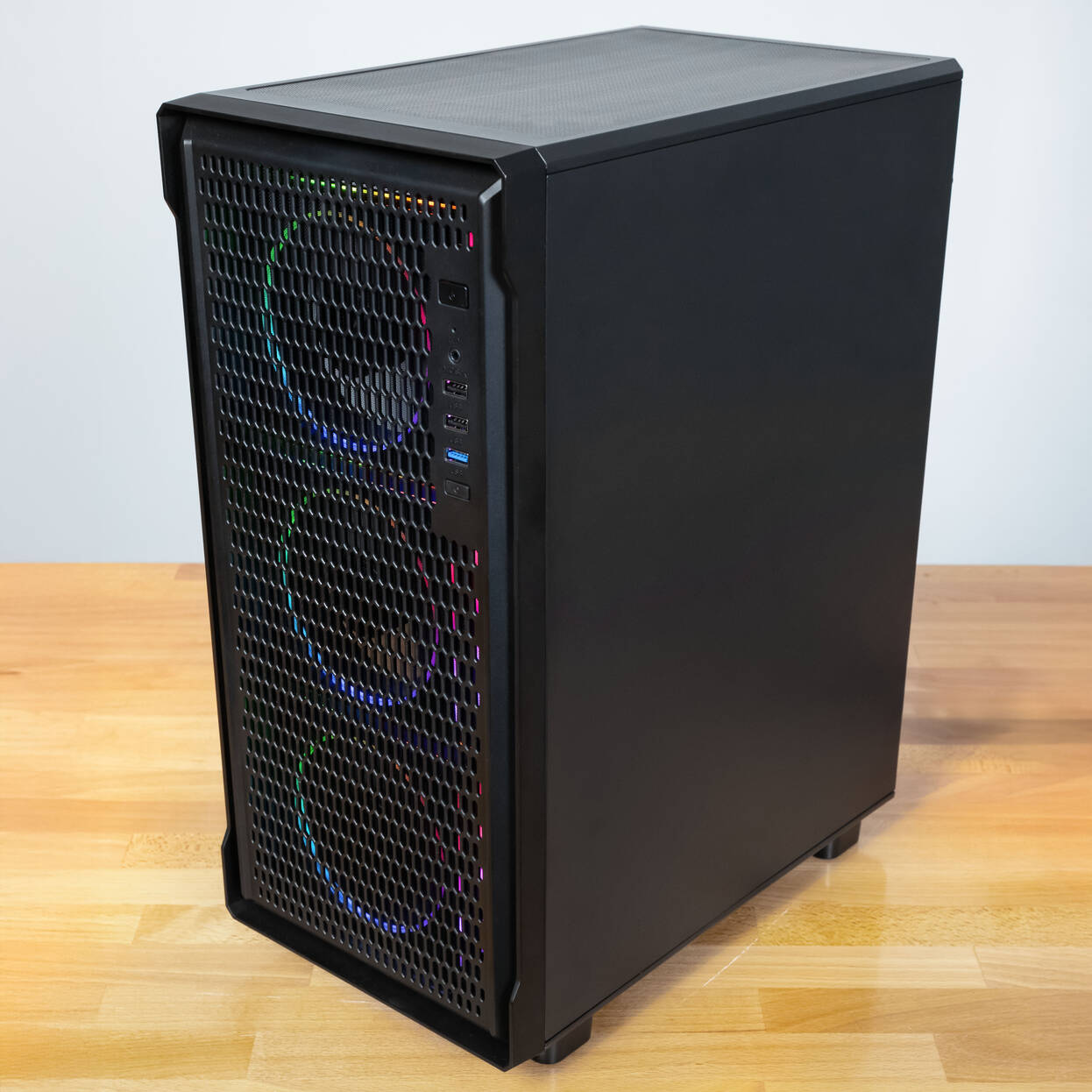 Kolink AM2 ARGB PC Case, Midi-Tower, ATX, Tempered Glass – includes 4x 120mm fans, black : image 2