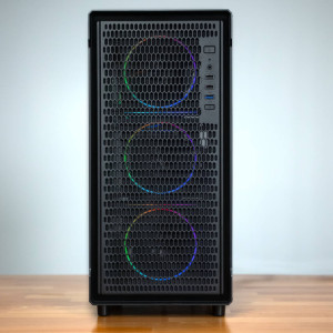 Kolink AM2 ARGB PC Case, Midi-Tower, ATX, Tempered Glass – includes 4x 120mm fans, black : image 5