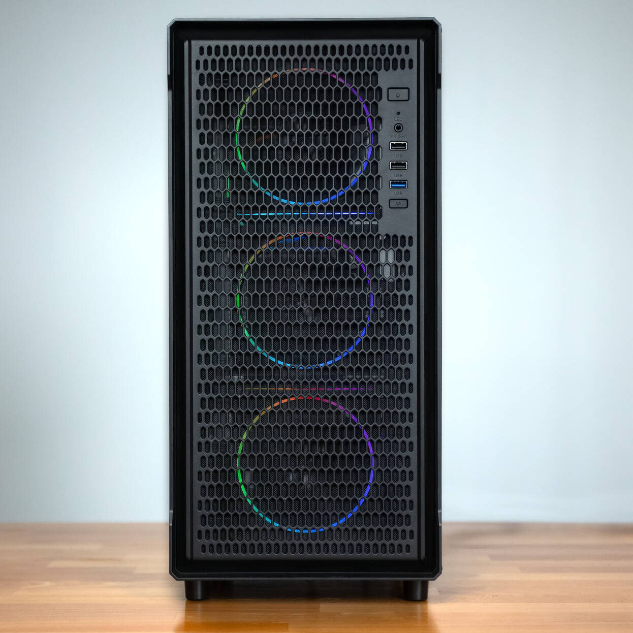 Kolink AM2 ARGB PC Case, Midi-Tower, ATX, Tempered Glass – includes 4x 120mm fans, black : image 5