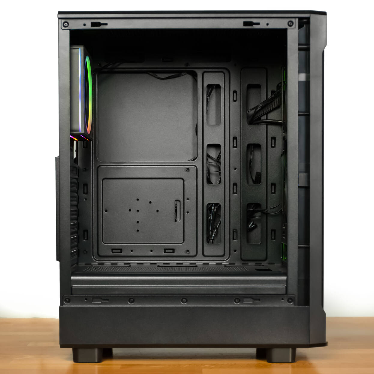 Kolink AM2 ARGB PC Case, Midi-Tower, ATX, Tempered Glass – includes 4x 120mm fans, black : image 6