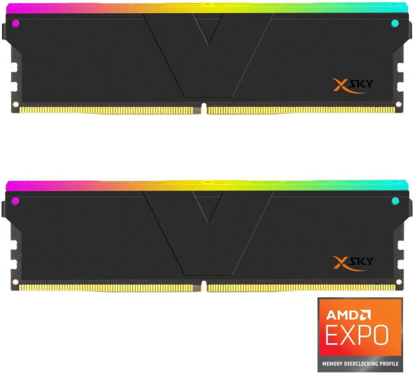 V-Color Manta XSky DDR5-6000 RAM, CL28, EXPO – 32 GB Dual-Kit, Black