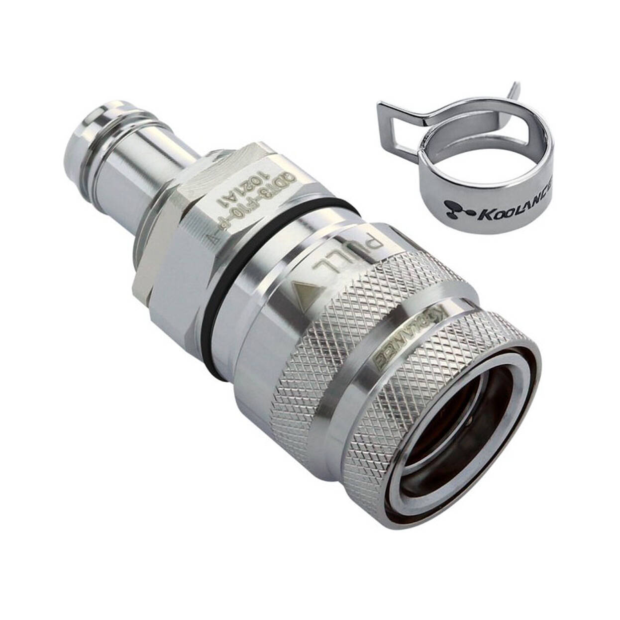 Koolance QDT3 Viton Quick Disconnect, Female, Panel Fitting - 10 mm ID (3/8 inch) : image 1