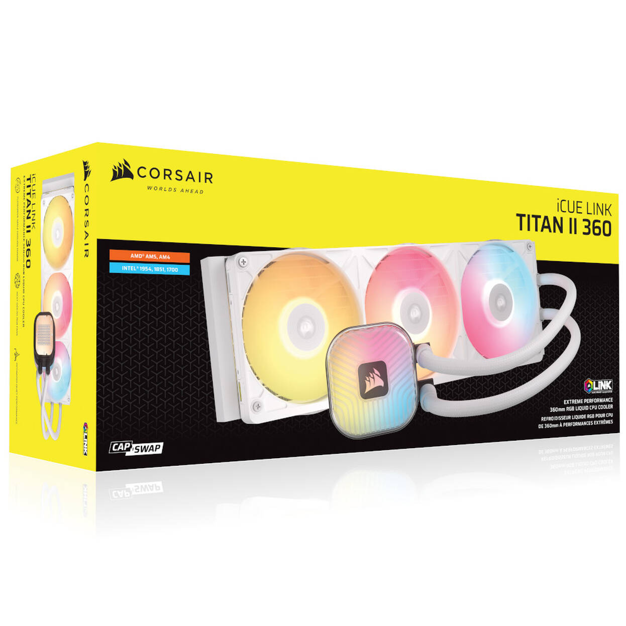 CORSAIR iCUE LINK TITAN 360 RX RGB CPU Water Cooler, 360 mm, RGB, iCUE LINK - white : image 8