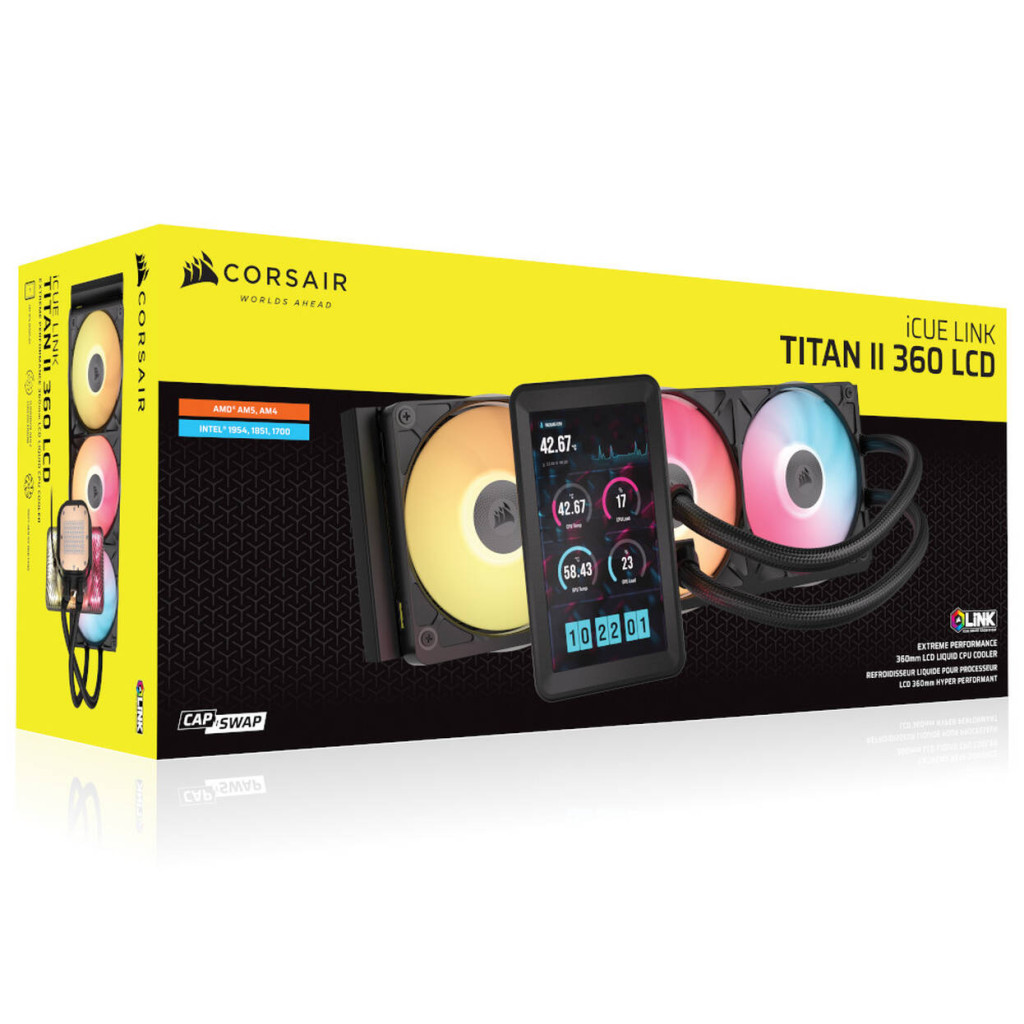 CORSAIR iCUE LINK TITAN 360 RX LCD AiO Liquid Cooler, 360 mm, RGB - Black : image 8