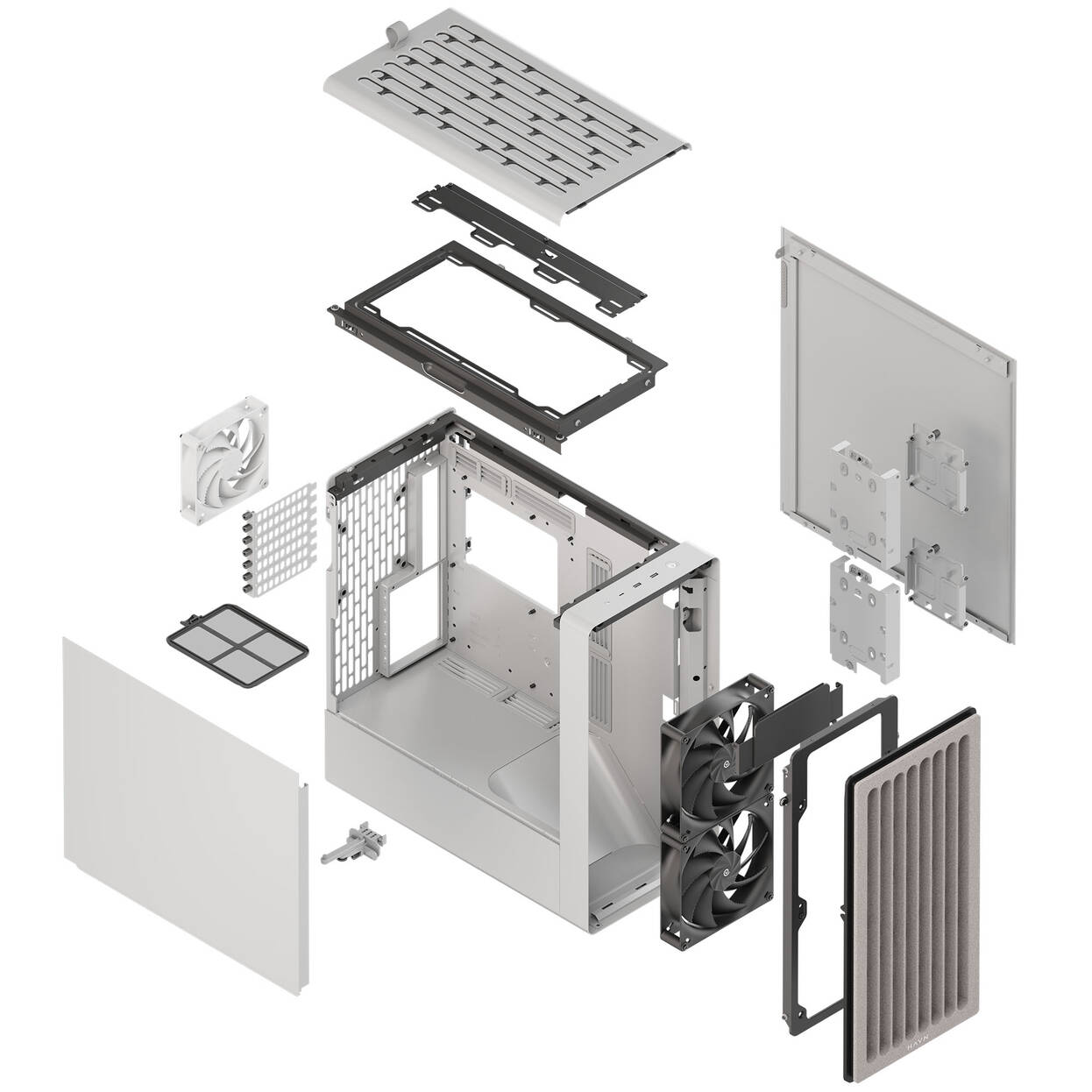 HAVN BF 360 Flow Solid PC Case, Midi-Tower, E-ATX - White