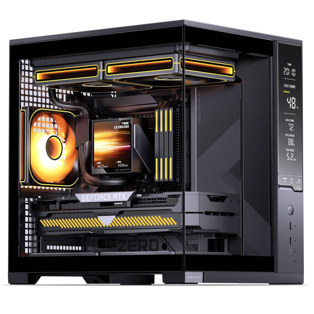 Jonsbo D34 PC Case with Digital Display, mATX, Tempered Glass Mini Tower - Black : image 5