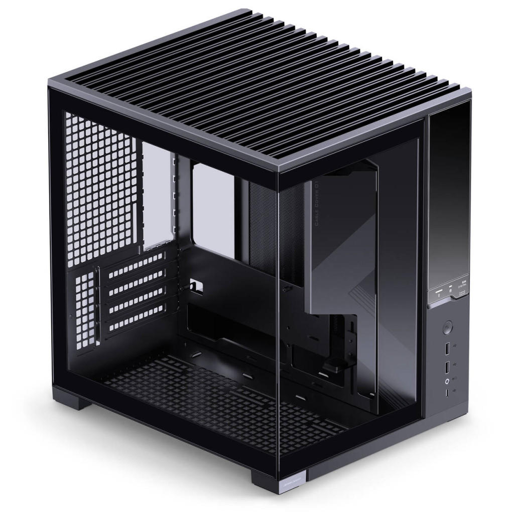 Jonsbo D34 PC Case with Digital Display, mATX, Tempered Glass Mini Tower - Black : image 2