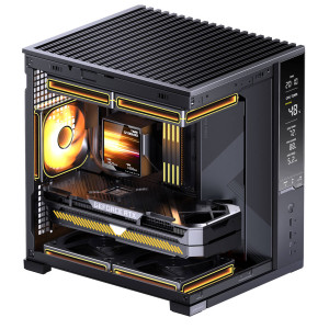 Jonsbo D34 PC Case with Digital Display, mATX, Tempered Glass Mini Tower - Black : image 9