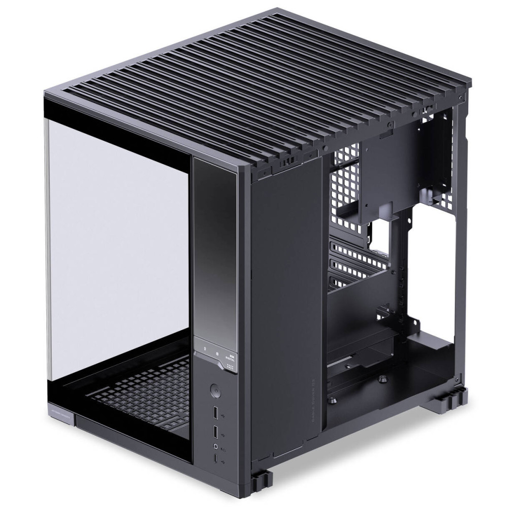 Jonsbo D34 PC Case with Digital Display, mATX, Tempered Glass Mini Tower - Black : image 4