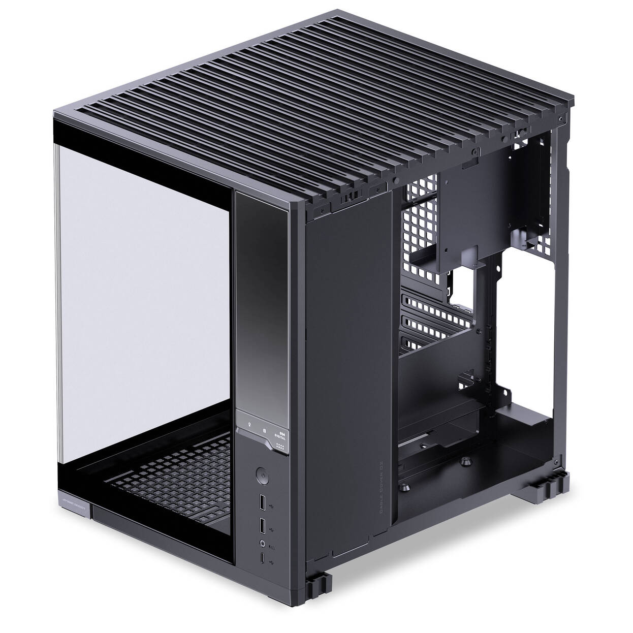 Jonsbo D34 PC Case with Digital Display, mATX, Tempered Glass Mini Tower - Black : image 4