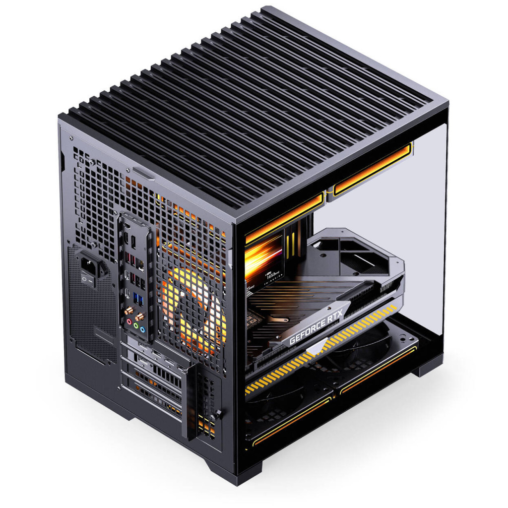Jonsbo D34 PC Case with Digital Display, mATX, Tempered Glass Mini Tower - Black : image 10