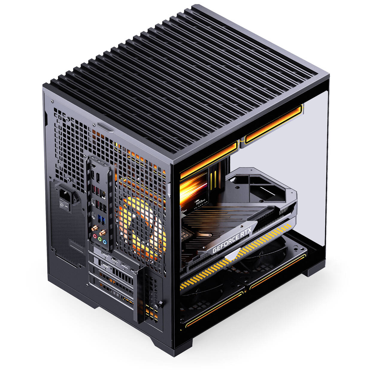 Jonsbo D34 PC Case with Digital Display, mATX, Tempered Glass Mini Tower - Black : image 10