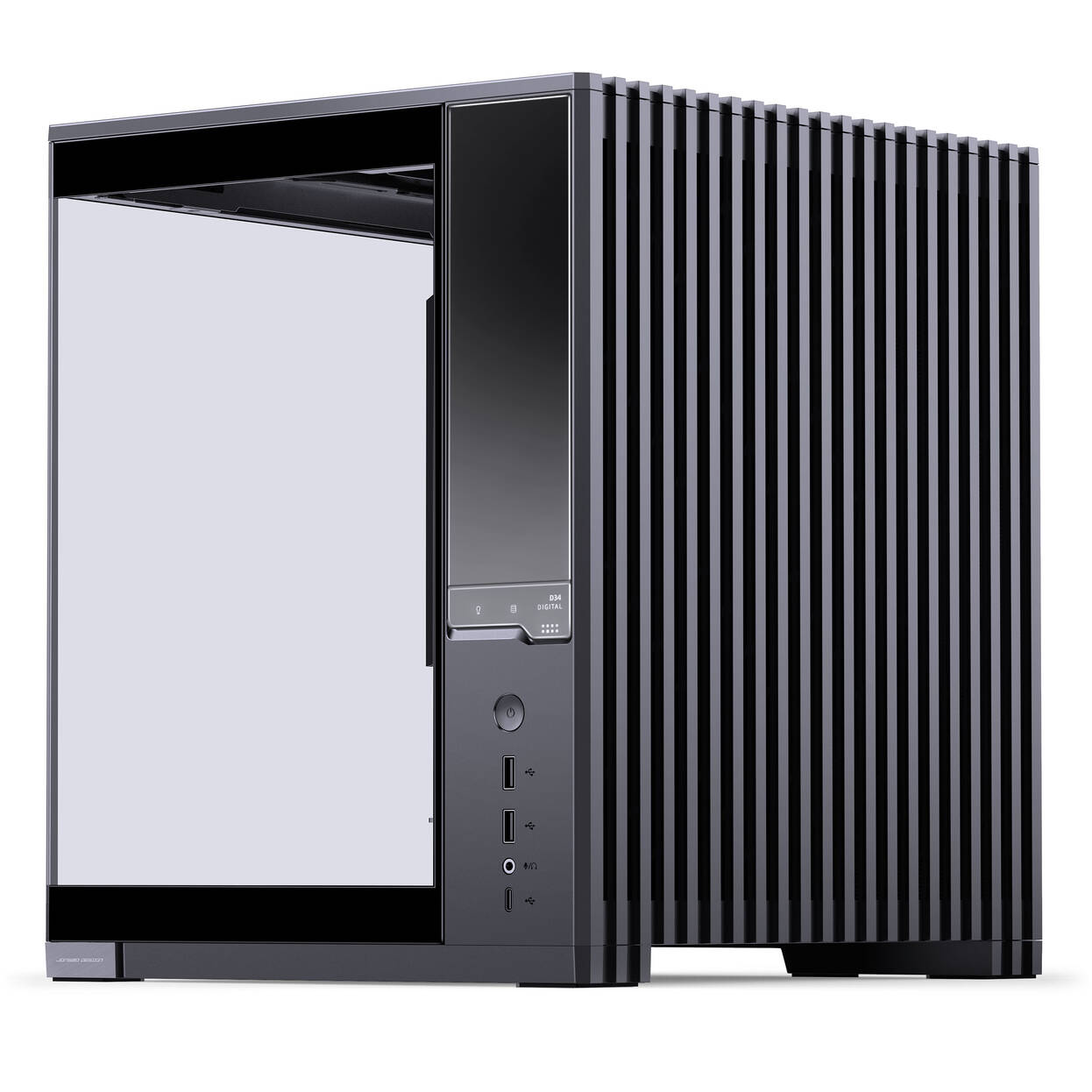Jonsbo D34 PC Case with Digital Display, mATX, Tempered Glass Mini Tower - Black : image 3