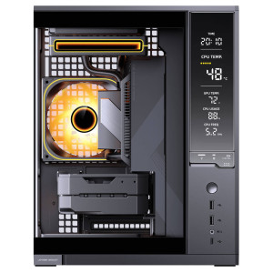 Jonsbo D34 PC Case with Digital Display, mATX, Tempered Glass Mini Tower - Black : image 6