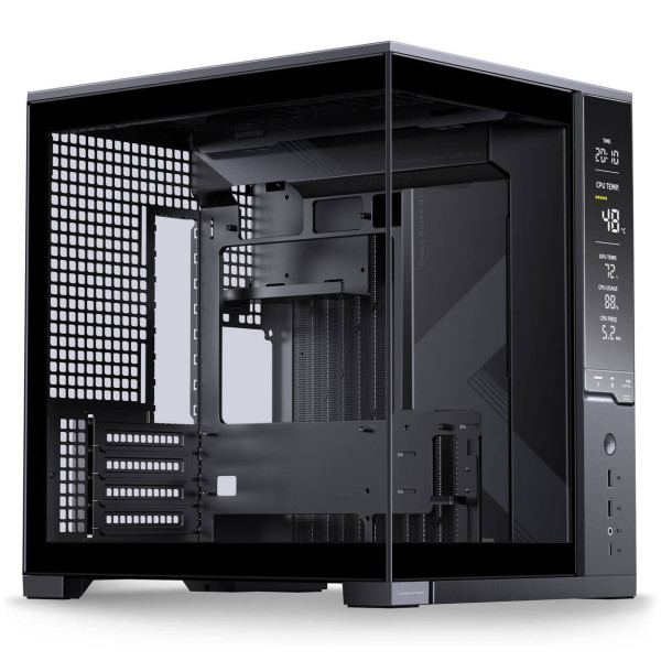 Jonsbo D34 PC Case with Digital Display, mATX, Tempered Glass Mini Tower – Black