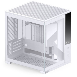Jonsbo D34 PC Case with Digital Display, mATX, Tempered Glass Mini Tower - White : image 2