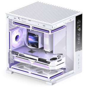Jonsbo D34 PC Case with Digital Display, mATX, Tempered Glass Mini Tower - White : image 10