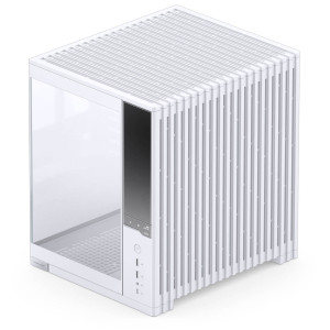 Jonsbo D34 PC Case with Digital Display, mATX, Tempered Glass Mini Tower - White : image 4