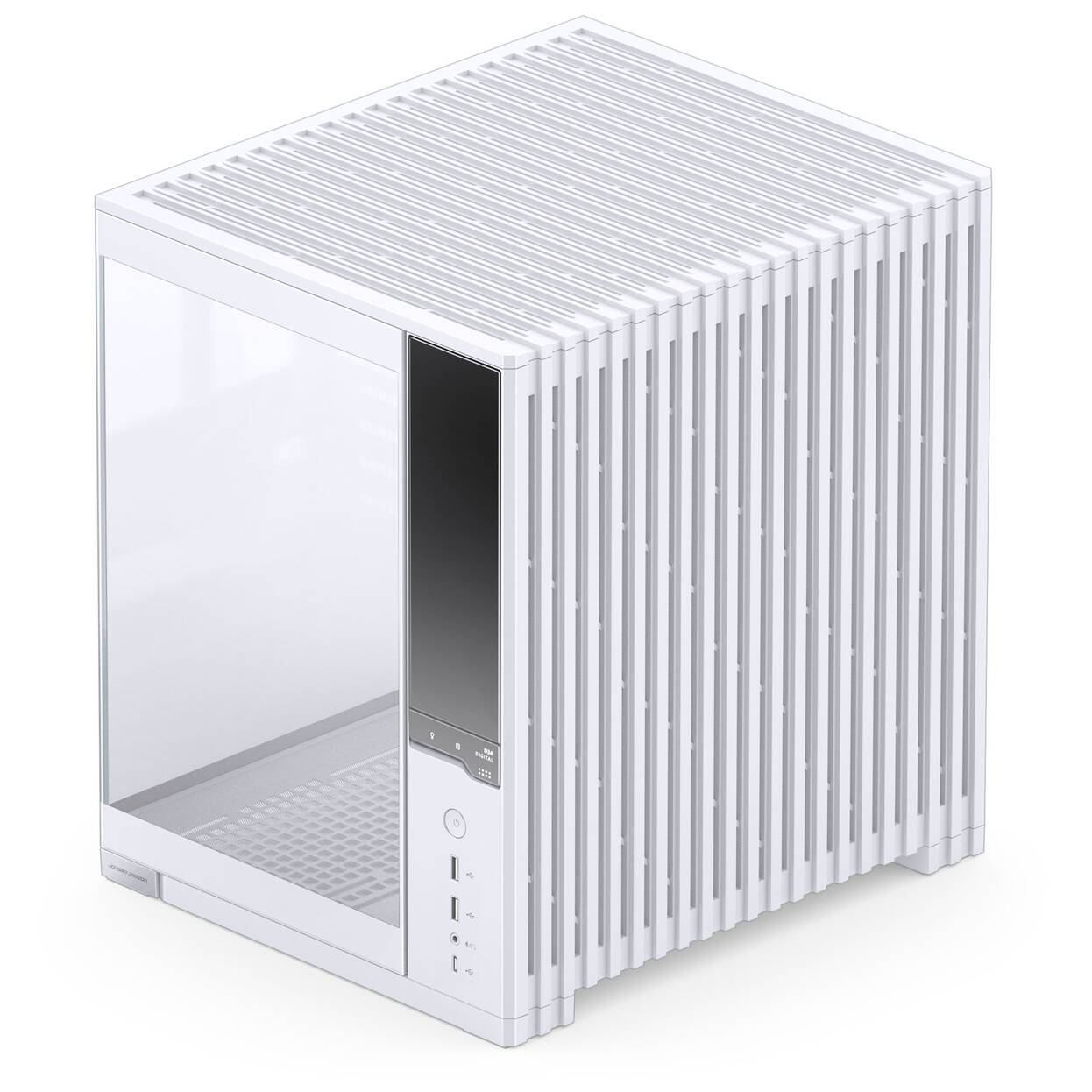 Jonsbo D34 PC Case with Digital Display, mATX, Tempered Glass Mini Tower - White : image 4