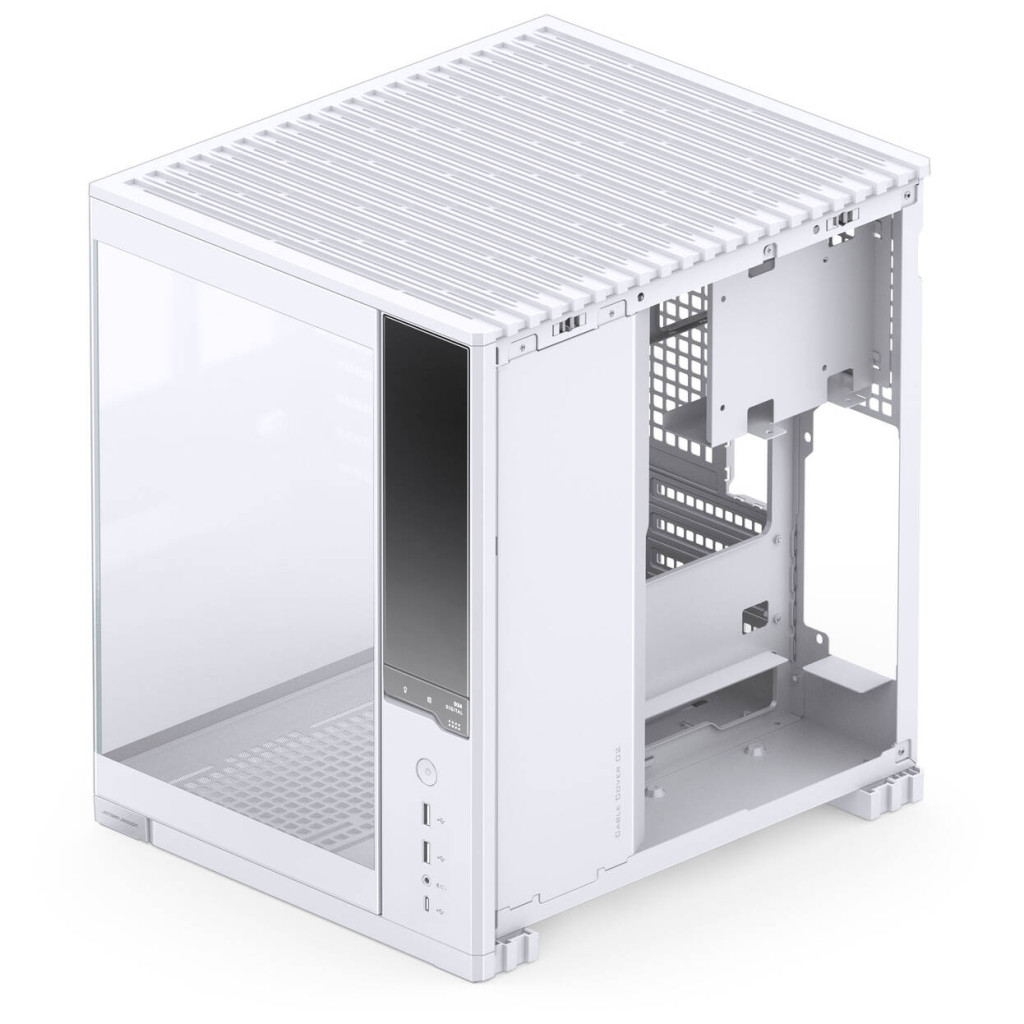Jonsbo D34 PC Case with Digital Display, mATX, Tempered Glass Mini Tower - White : image 9