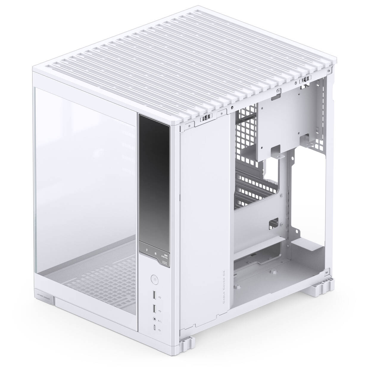 Jonsbo D34 PC Case with Digital Display, mATX, Tempered Glass Mini Tower - White : image 9