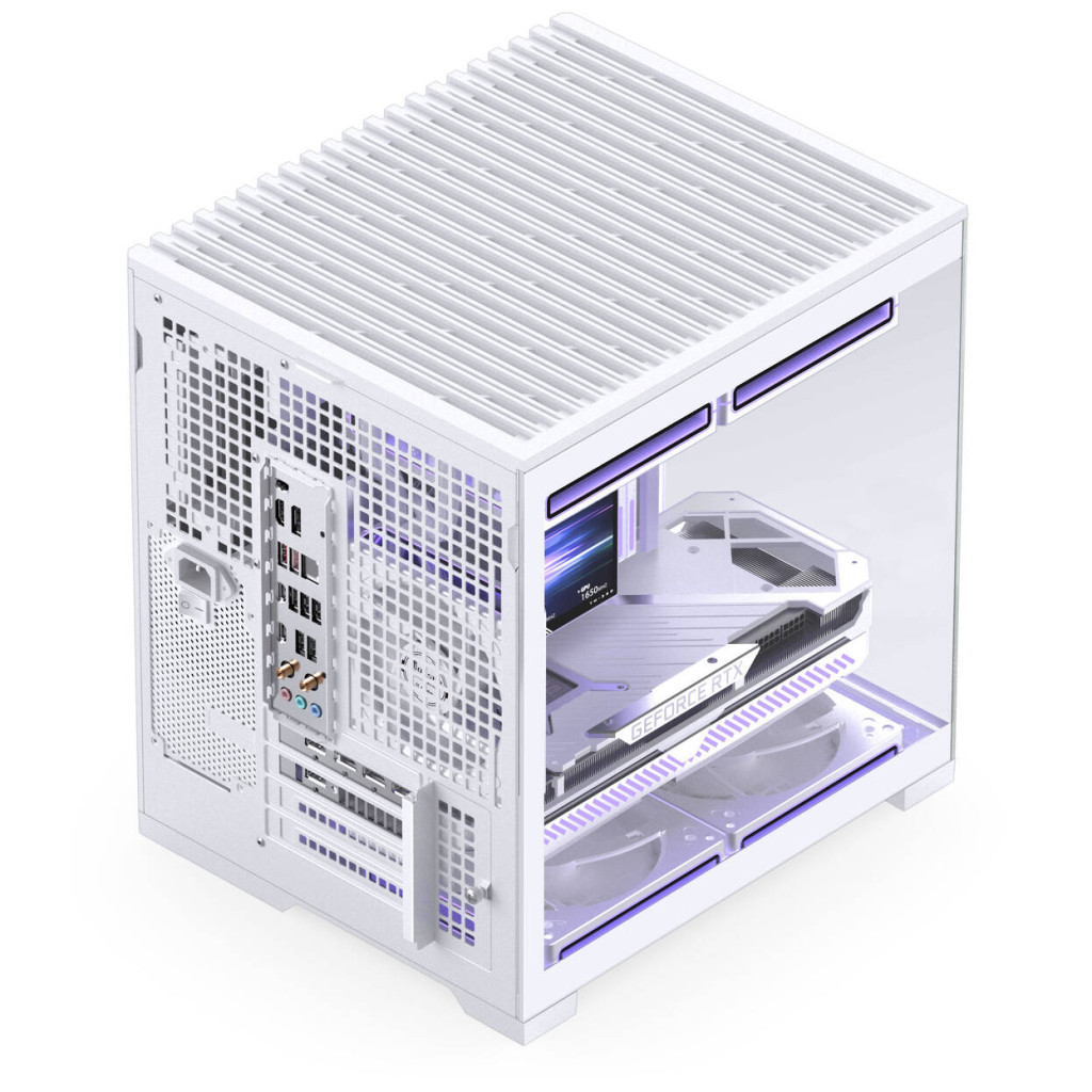 Jonsbo D34 PC Case with Digital Display, mATX, Tempered Glass Mini Tower - White : image 11
