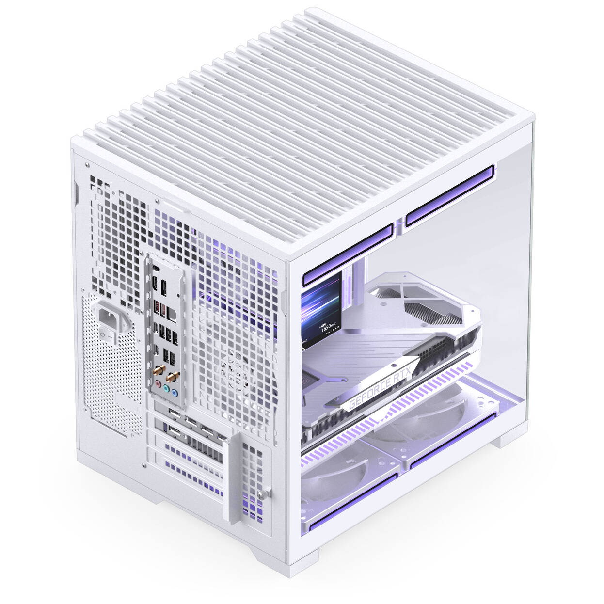 Jonsbo D34 PC Case with Digital Display, mATX, Tempered Glass Mini Tower - White : image 11