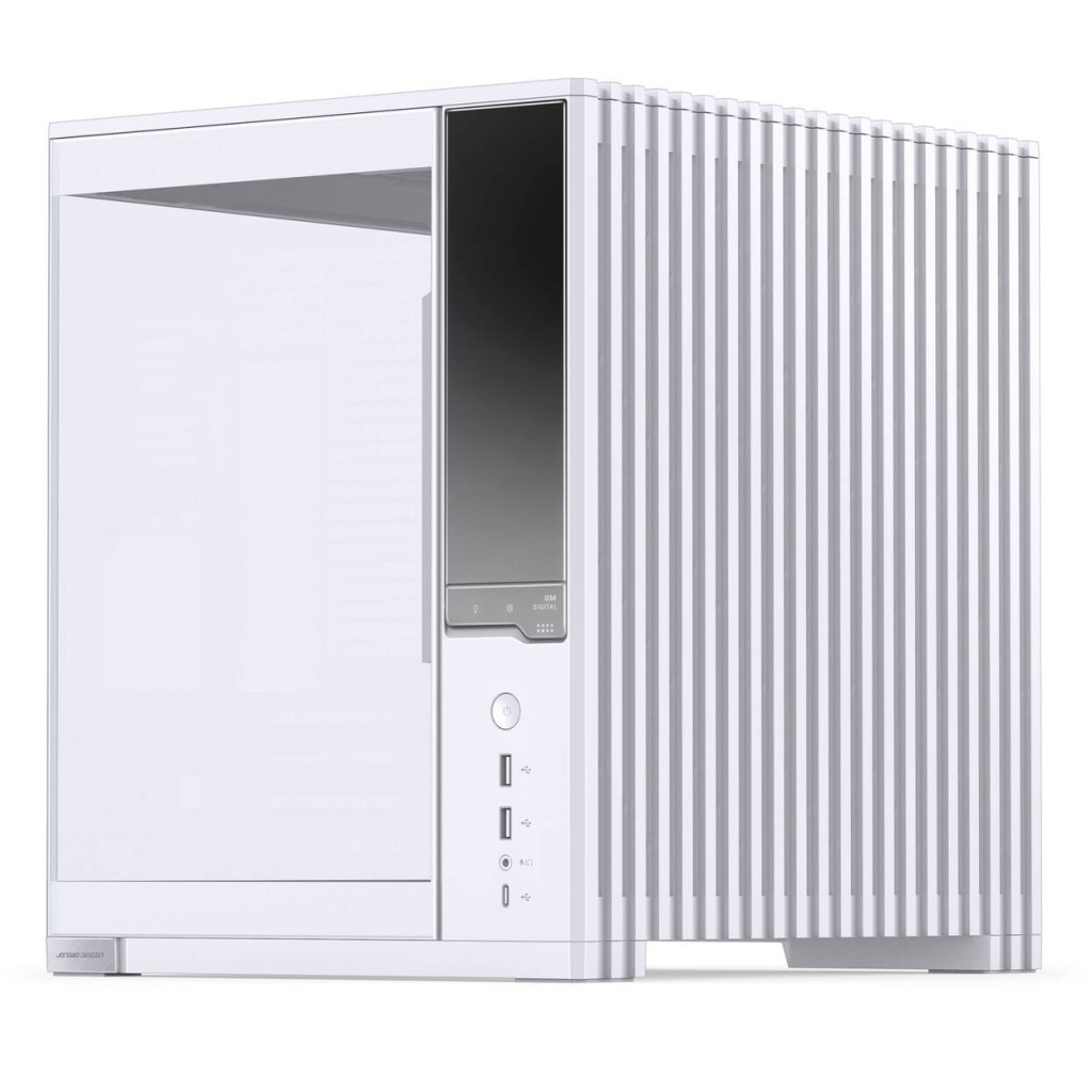 Jonsbo D34 PC Case with Digital Display, mATX, Tempered Glass Mini Tower - White : image 3