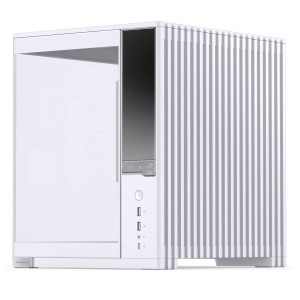 Jonsbo D34 PC Case with Digital Display, mATX, Tempered Glass Mini Tower - White : image 3