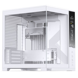 Jonsbo D34 PC Case with Digital Display, mATX, Tempered Glass Mini Tower - White : image 1