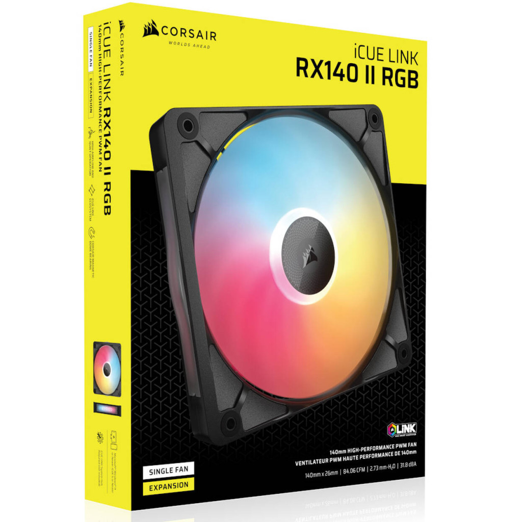 CORSAIR iCUE LINK RX140 RGB PWM Fan, 140mm, 1,700 RPM – Black : image 6