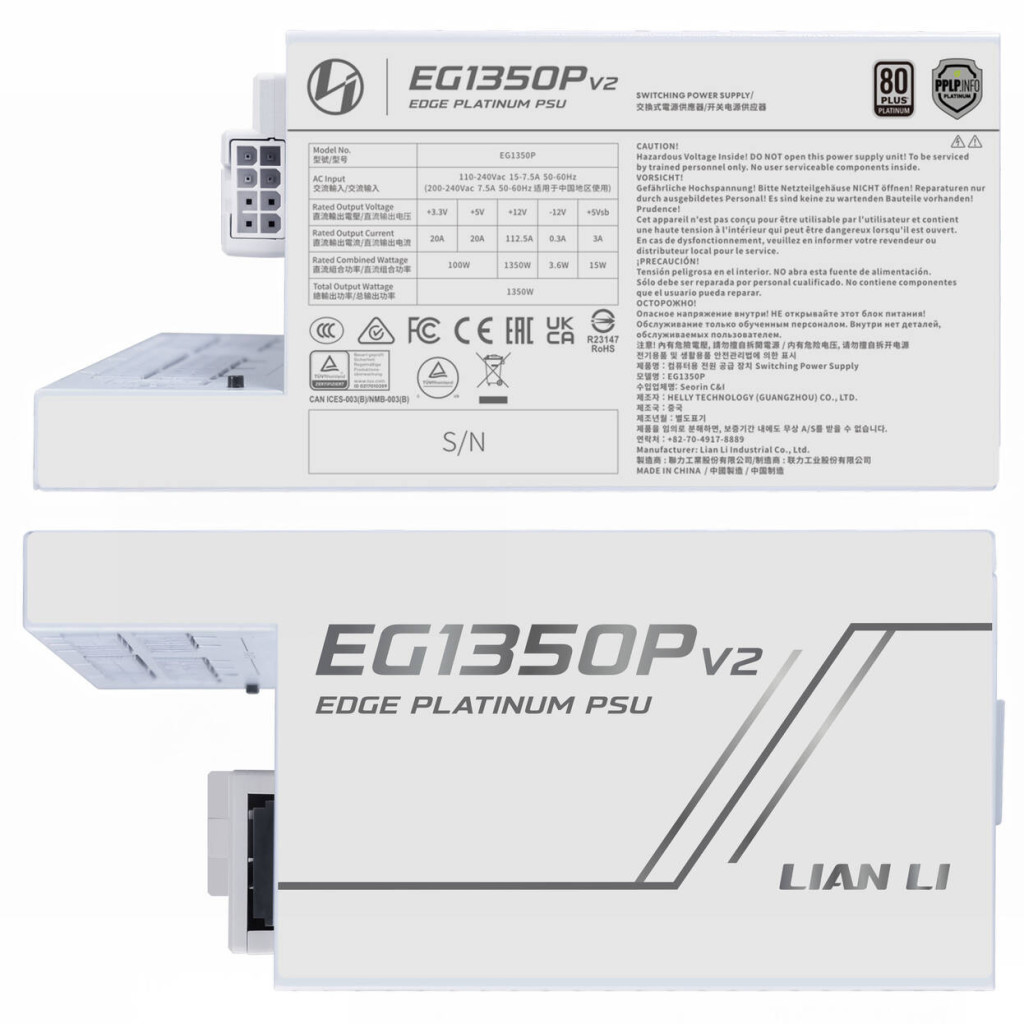 Lian Li EDGE Platinum V2 Power Supply with EDGE Hub ADV - white, 1,350W
