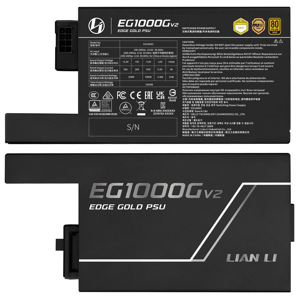 Lian Li EDGE Gold V2 Power Supply with EDGE Hub V2 - black, 1,000W