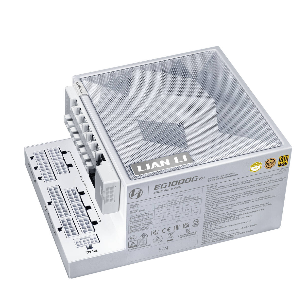 Lian Li EDGE Gold V2 Power Supply with EDGE Hub V2 - White, 1,000W