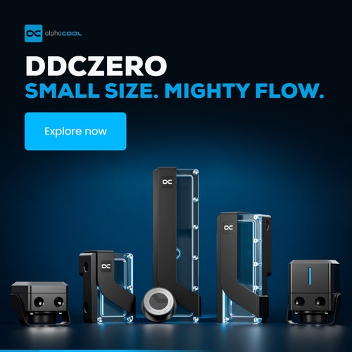 Alphacool DDCzero pumps, pump top and reservoirs