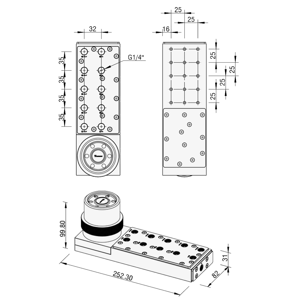 Barrow Commercial Grade Universal Distro Panel with 18w PWM Pump - SS/POM