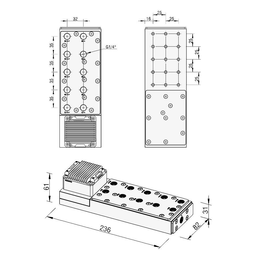 Barrow Commercial Grade Universal Distro Panel with 17w PWM Pump - SS/POM