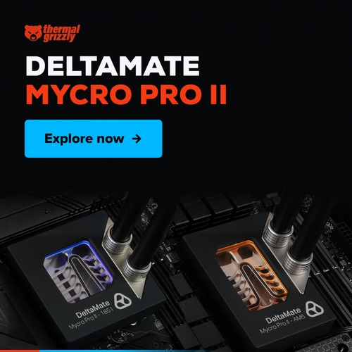 Thermal Grizzly DeltaMate Mycro Pro II CPU water blocks for Intel 1851 and AMD AM5