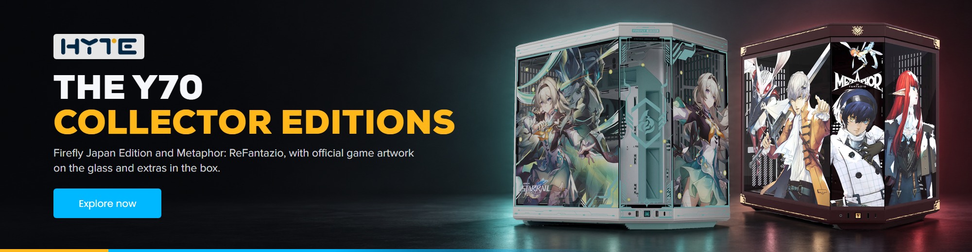 HYTE Y70 Firefly Japan Edition and Metaphor: ReFantazio PC cases