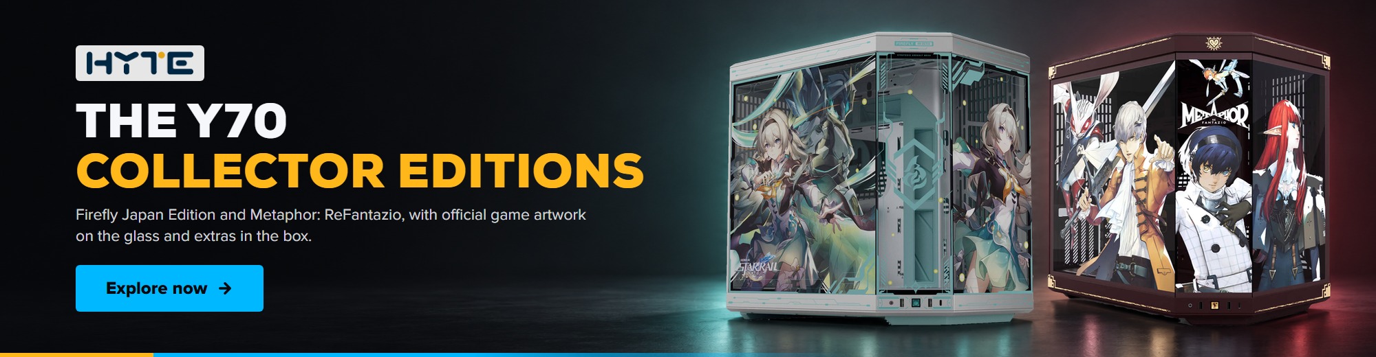 HYTE Y70 Firefly Japan Edition and Metaphor: ReFantazio PC cases