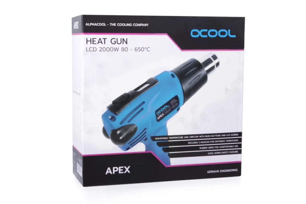 Alphacool Apex HardTube Heat Gun with LCD 2000W 80-650°C - UK Plug : image 8