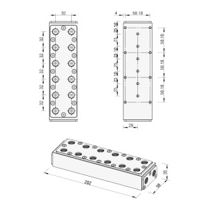 Barrow Commercial Grade G1/4 Parallel 6 Way Manifold - SS/POM