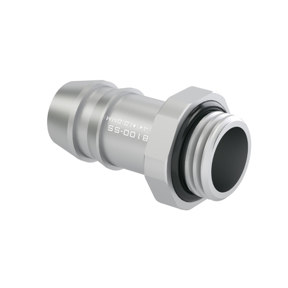 Barrow G1/4 Commercial Grade 10mm (3/8") Stainless Steel Barb Fitting (2 Pack) - Silver