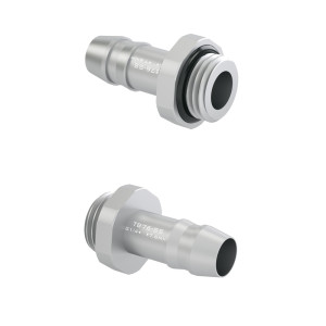 Barrow G1/4 Commercial Grade 7.6mm (5/16") Stainless Steel Barb Fitting (2 Pack) - Silver