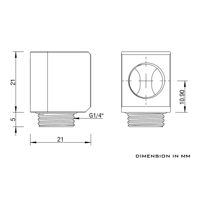 Barrow G1/4 Male Rotary MINI 90 Degree Angle - Silver